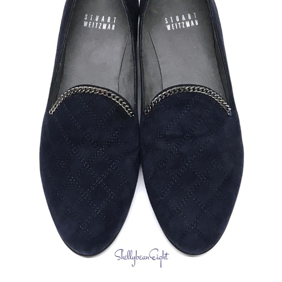 ❌❌SOLD❌❌ STUART WEITZMAN Quilted BLUE Loafer 5.5 - Picture 3 of 8